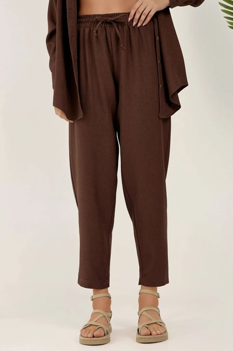 Linnenmix Lange Mouw Shirt en Broek Co-ord Set - Image 6