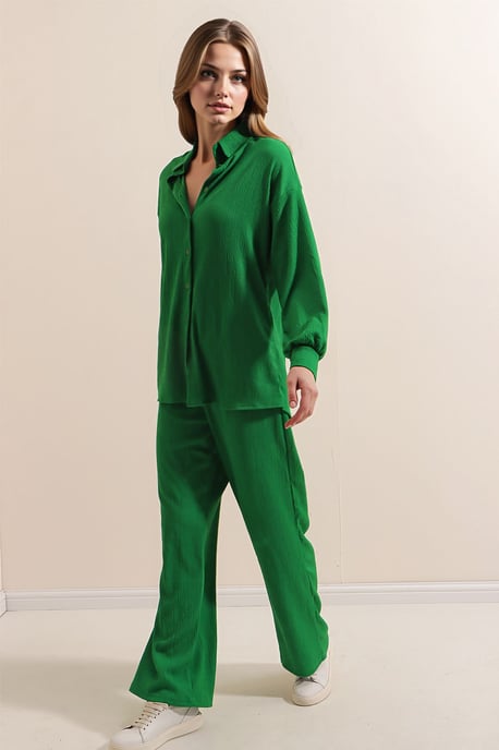 Geweven Longsleeve Trui en Broek Garen Co-ord Set - Image 4