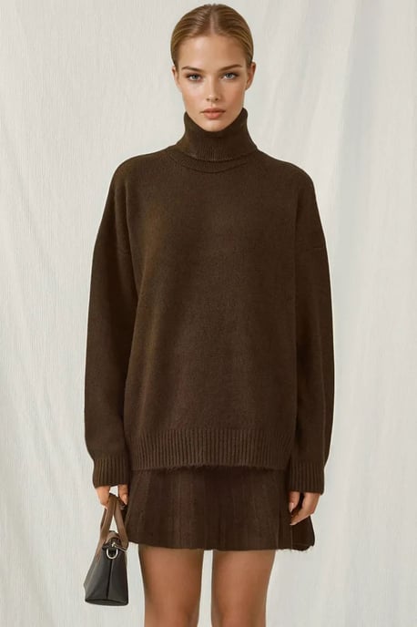 Geweven Oversized Coltrui Trui Set - Image 1