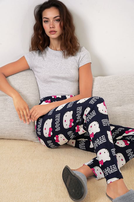 Patterned Mid Waist Lounge Bottoms - Image 1