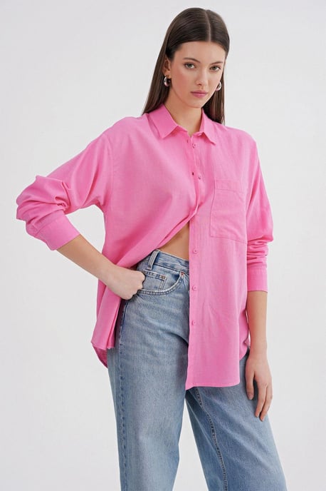 Oversized Linnenmix Blouse - Image 3