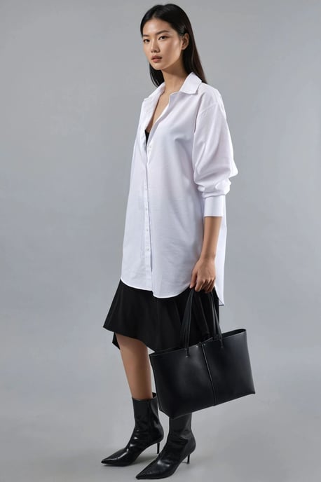 Knoopsluiting Poplin Shirt met Lange Mouwen - Image 2