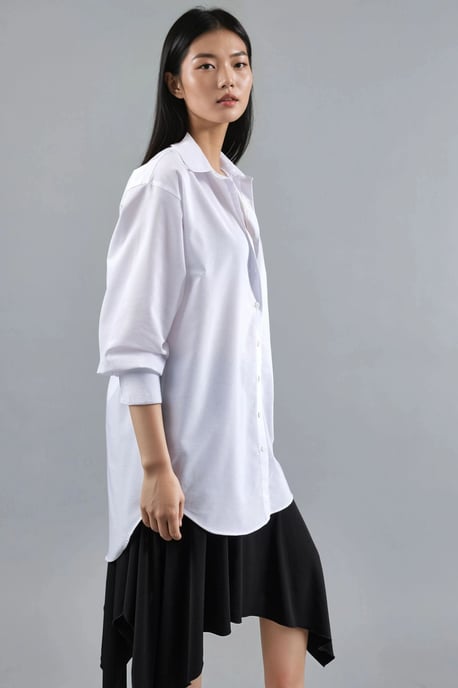 Knoopsluiting Poplin Shirt met Lange Mouwen - Image 4
