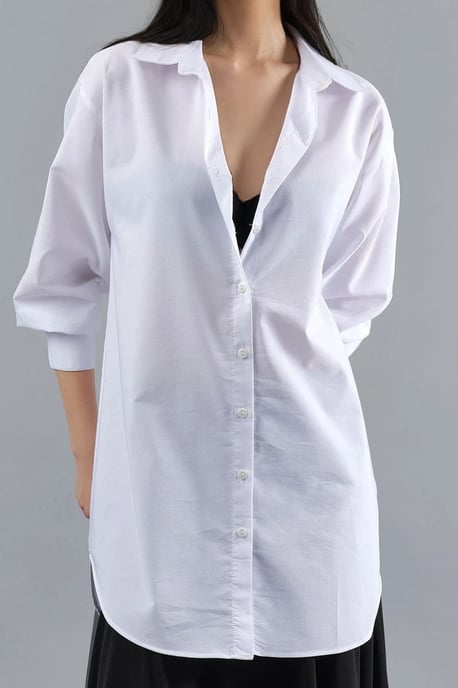 Knoopsluiting Poplin Shirt met Lange Mouwen - Image 6
