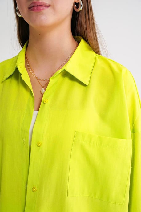 Overmatige Lange Mouwen Knop-Up Poplin Shirt - Image 5