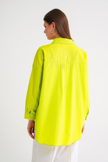Overmatige Lange Mouwen Knop-Up Poplin Shirt - Image 6