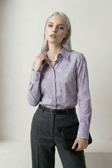 Abstract Print Button-Up Shirt - Image 4
