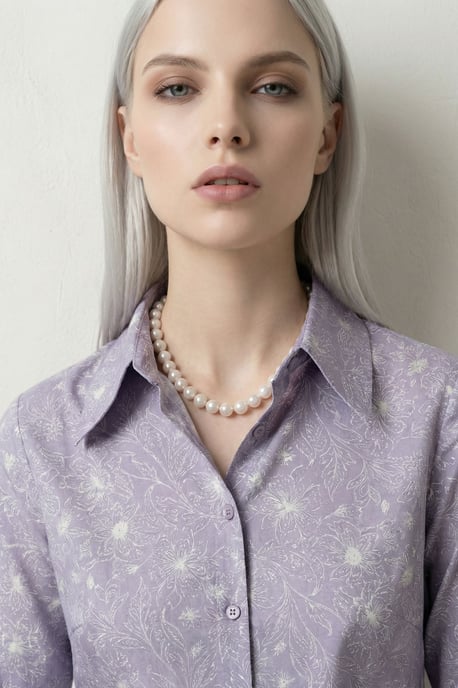 Abstract Print Button-Up Shirt - Image 5
