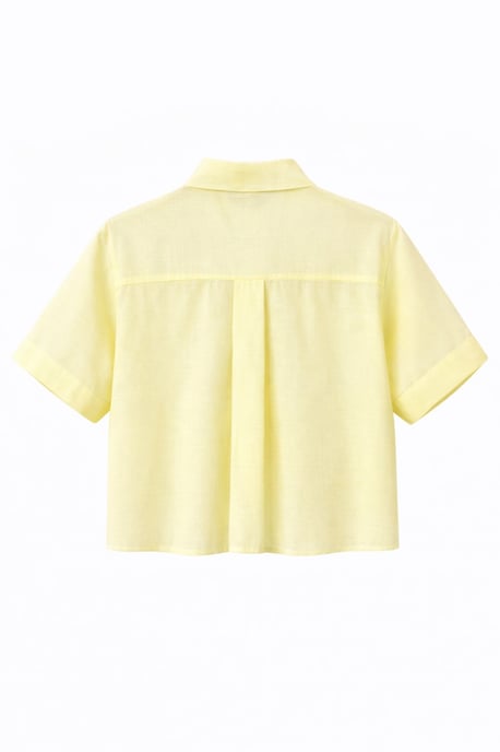 Short Sleeve Crop Shirt with Stone Accessories - Image 2