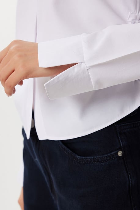 Getailleerde Poplin Shirt met Plissé Detail - Image 5