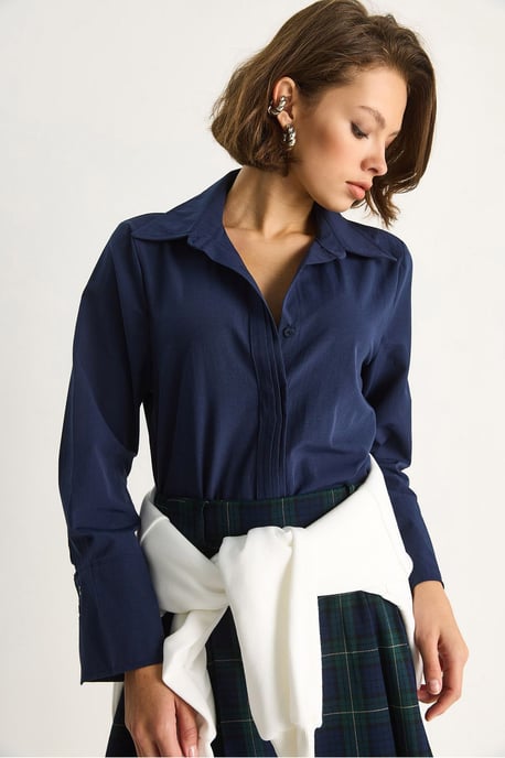 Regular Fit Långärmad Knapp-up Poplin Skjorta - Image 4
