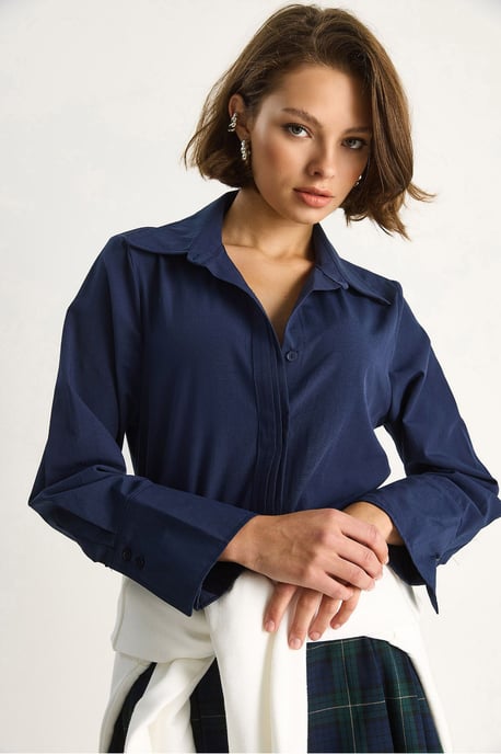 Regular Fit Långärmad Knapp-up Poplin Skjorta - Image 5