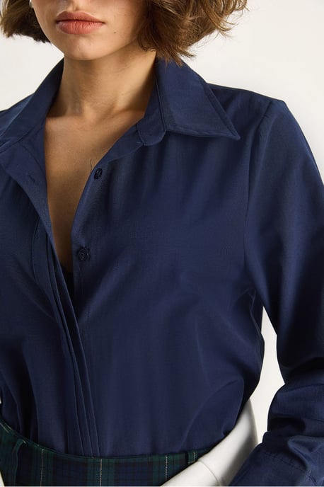 Regular Fit Långärmad Knapp-up Poplin Skjorta - Image 6
