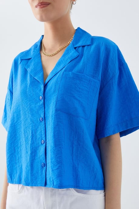 Losse Pasvorm Knoopshirt met Zak - Image 4