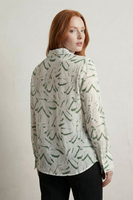 Abstracte Print Knop-Up Shirt - Image 4