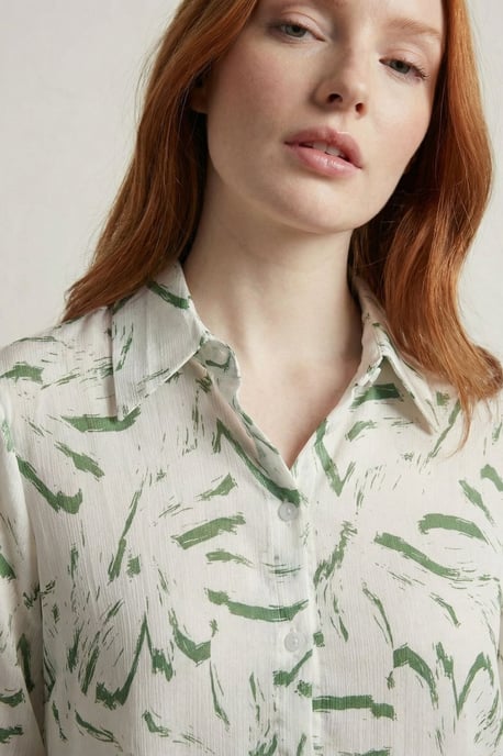 Abstracte Print Knop-Up Shirt - Image 5