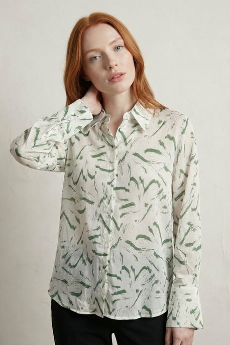 Abstracte Print Knop-Up Shirt - Image 6