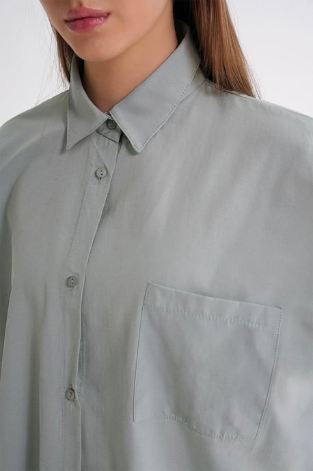 Oversized Lange Mouwen Knopen Poplin Shirt - Image 5