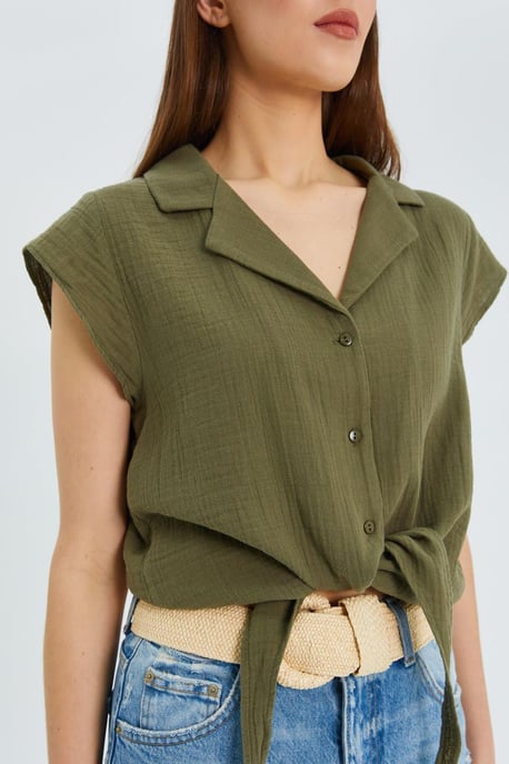 Crop Shirt met Strikdetail - Image 4