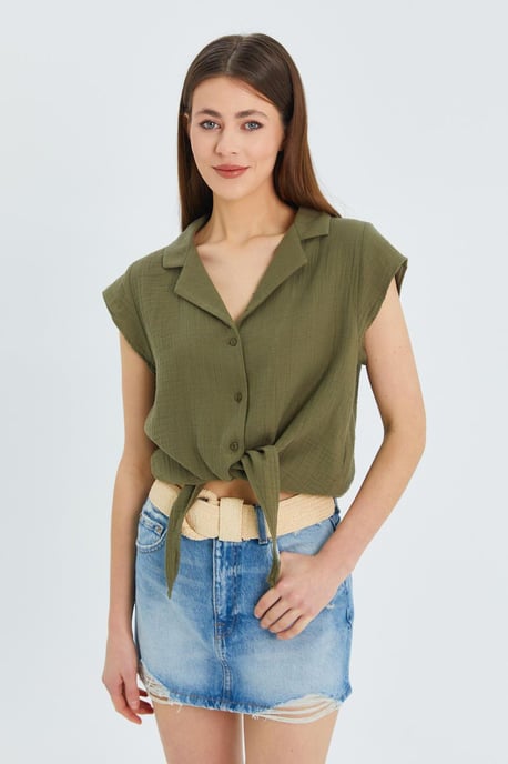 Crop Shirt met Strikdetail - Image 5