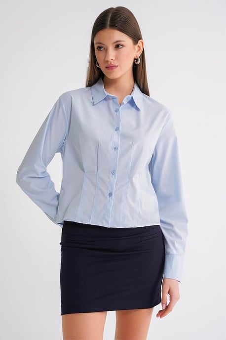 Slim Fit Långärmad Poplin Skjorta - Image 1