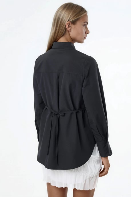 Kanten Gedetailleerde Fitted Poplin Shirt - Image 3