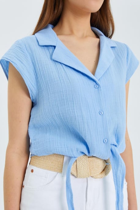 Crop Shirt met Strikdetails - Image 4