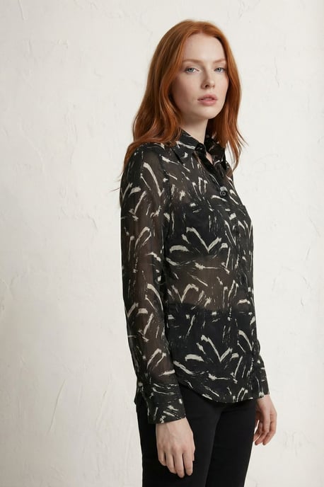 Abstract Print Button-Up Shirt - Image 3
