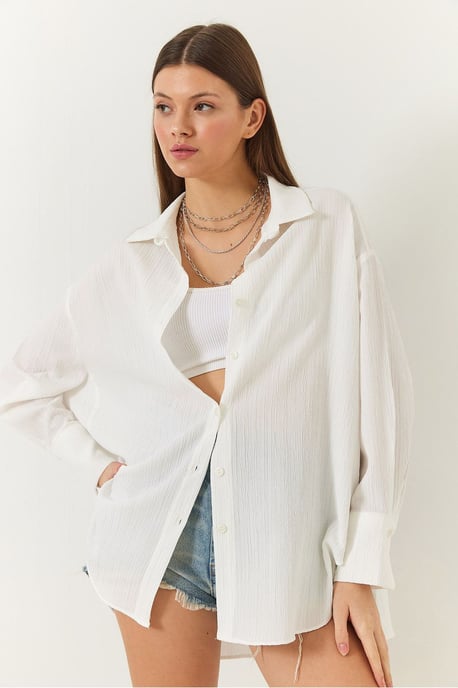 Oversized Textuur Shirt - Image 2