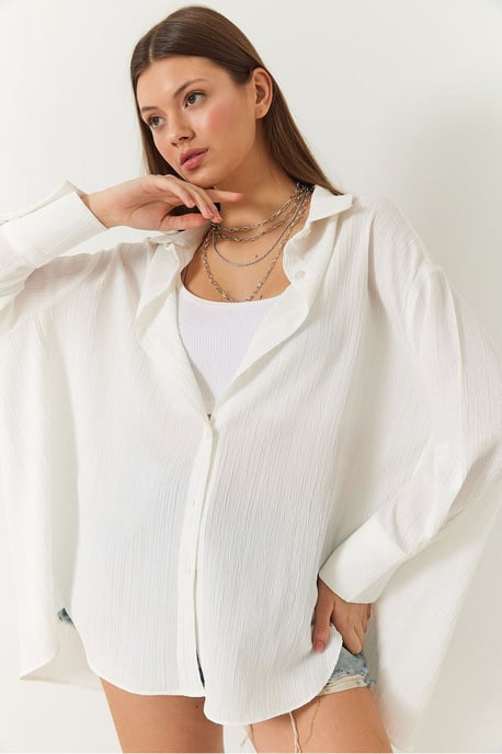 Oversized Textuur Shirt - Image 4