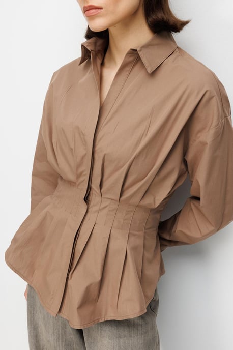 Aansluitende Langemouw Poplijn Shirt met Knopsluiting - Image 3