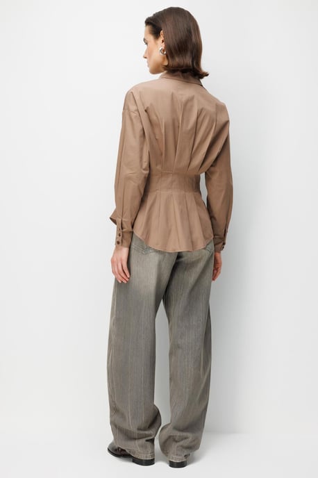 Aansluitende Langemouw Poplijn Shirt met Knopsluiting - Image 5
