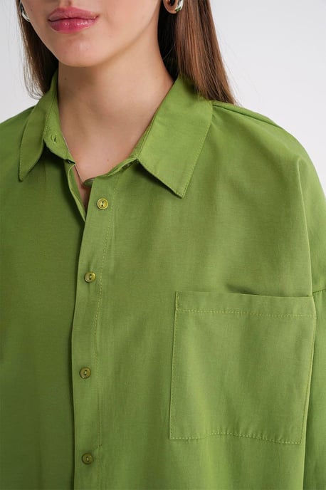 Oversized Langarm Knoopshirt van Poplin - Image 6