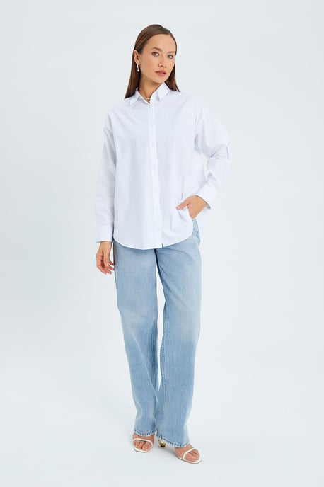 Langnekkig Katoenen Shirt - Image 2