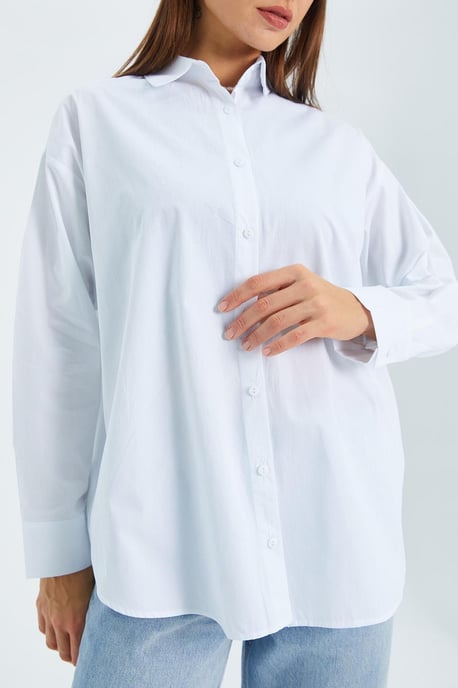 Langnekkig Katoenen Shirt - Image 4