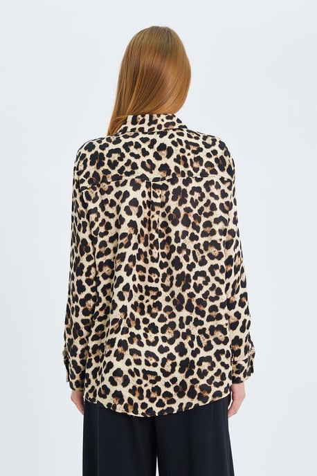 Leopardmönstrad Poplin Skjorta - Image 6