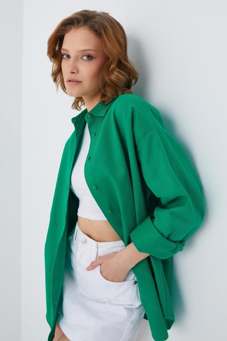 Oversize Poplin Skjorta - Image 4