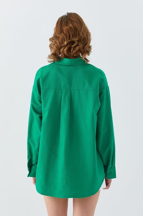 Oversize Poplin Skjorta - Image 6