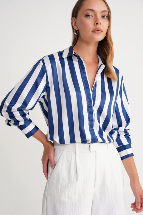 Gestreepte Poplin Blouse - Image 4