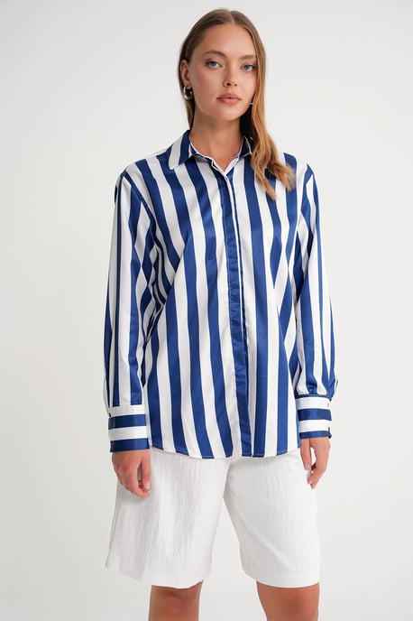 Gestreepte Poplin Blouse - Image 5