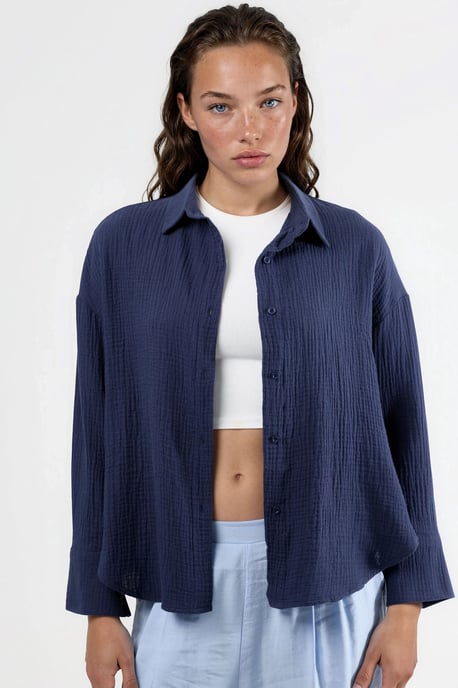 Textured Woven Cotton Overhemd - Image 2