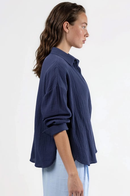 Textured Woven Cotton Overhemd - Image 6