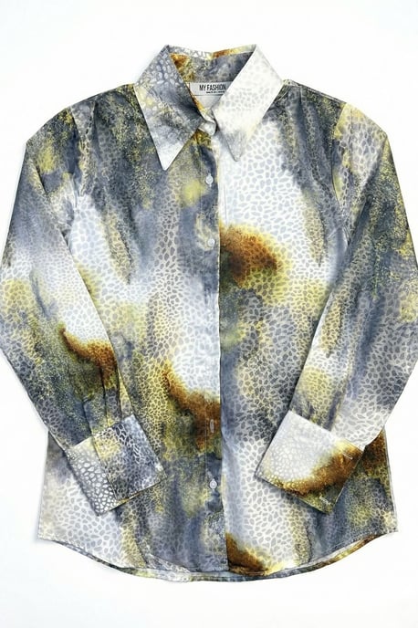 Abstract Print Buttoned Long Sleeve Shirt - Image 6