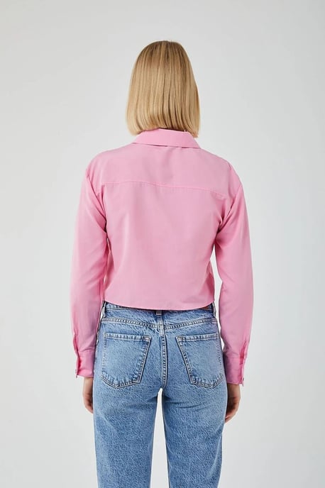 Korte Poplin Shirt met Pocket Detail - Image 5