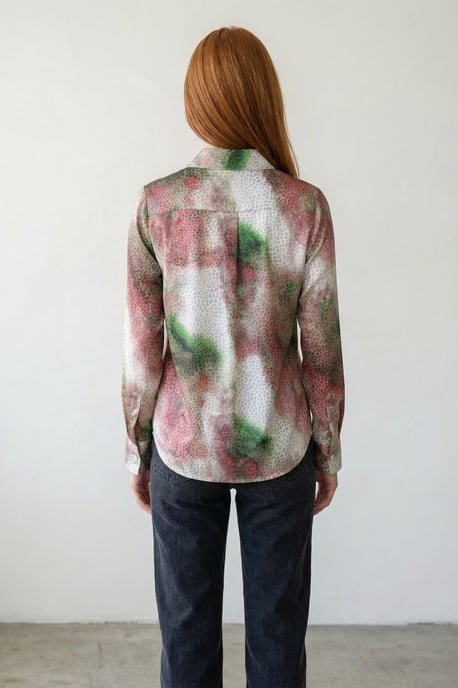 Abstract Print Buttoned Long Sleeve Shirt - Image 4