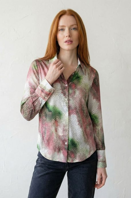 Abstract Print Buttoned Long Sleeve Shirt - Image 5