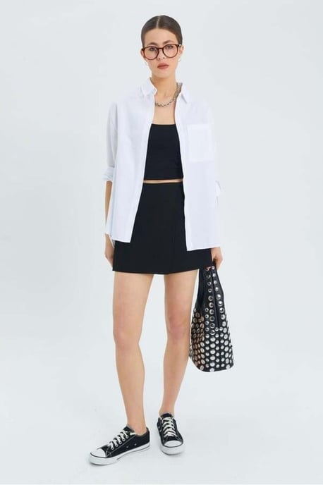 Long Sleeve Button-Up Shirt with Pocket - Image 2