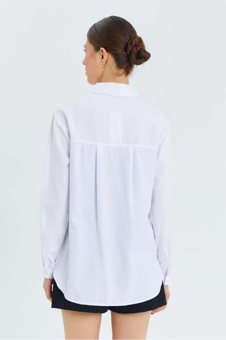 Long Sleeve Button-Up Shirt with Pocket - Image 6