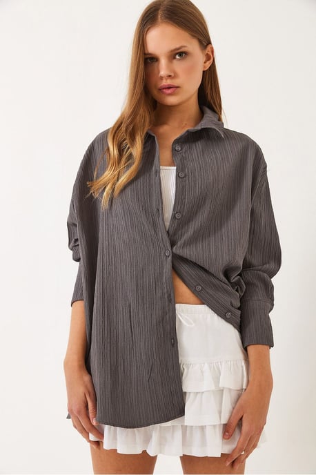 Oversized Textuur Shirt - Image 2