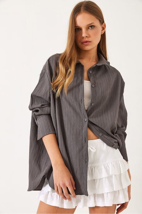 Oversized Textuur Shirt - Image 3